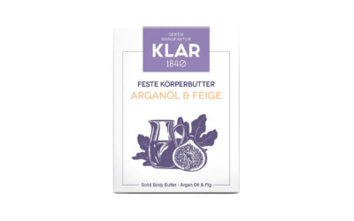 KLAR’s feste Körperbutter Arganöl & Feige 60g, palmölfrei