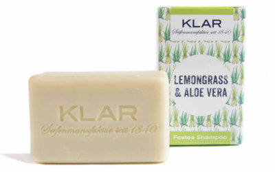 KLAR’s festes Shampoo Lemongrass/Aloe Vera 100g (für fettiges Haar)